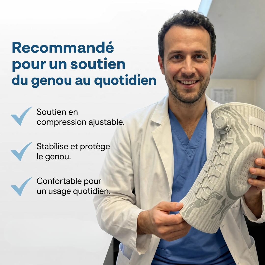 Genouillere de soutien articulee, stabilisateurs lateraux