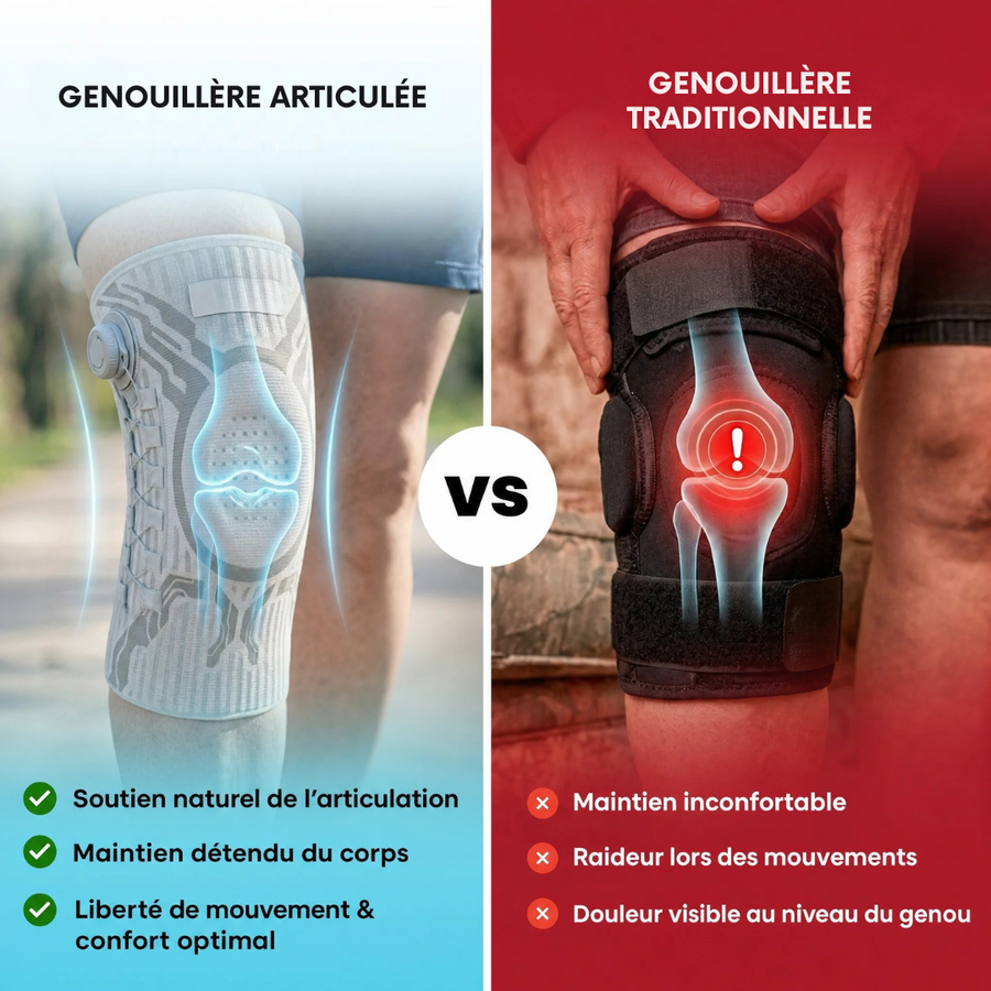 Genouillere de soutien articulee, port au quotidien