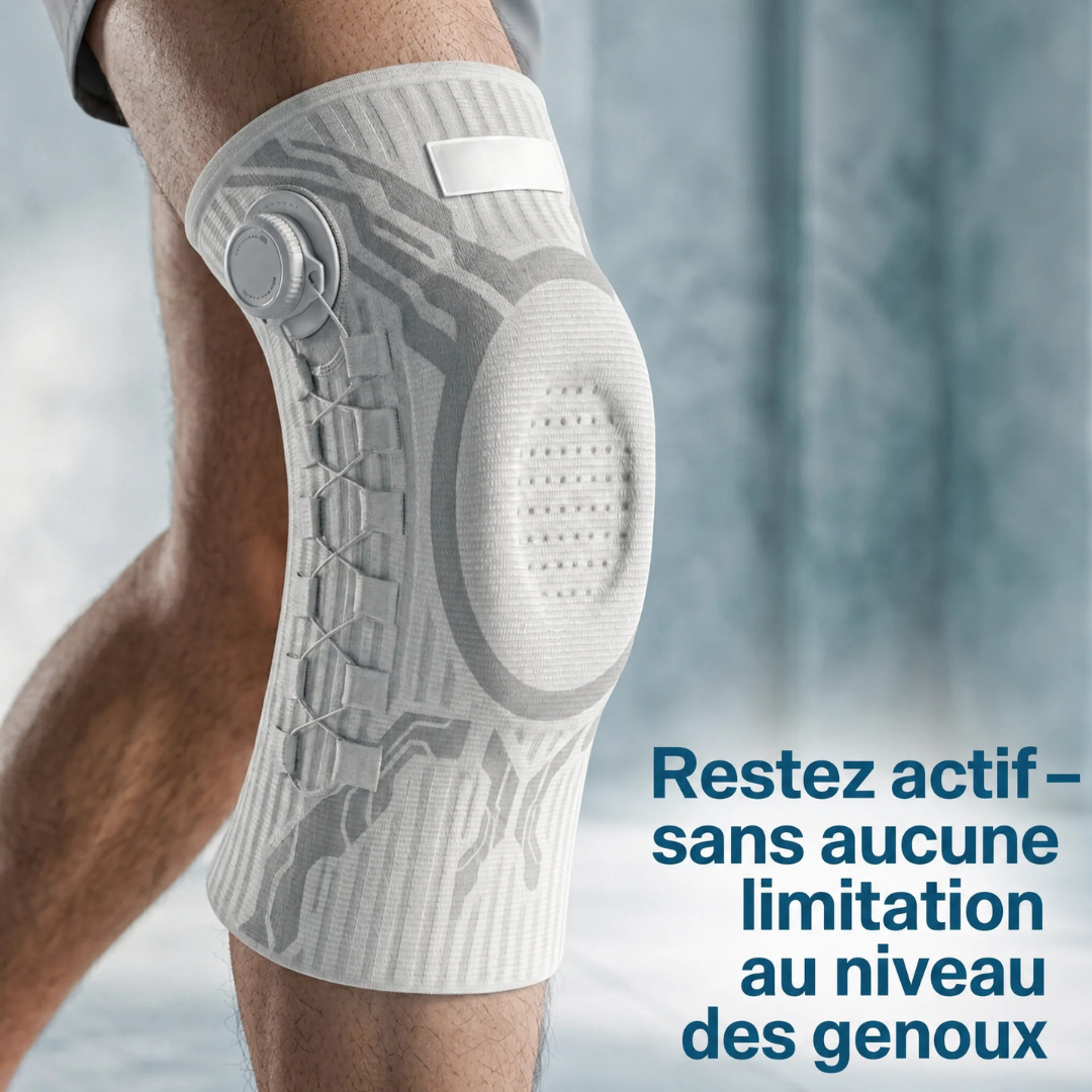 Genouillere de soutien articulee, tissu respirant